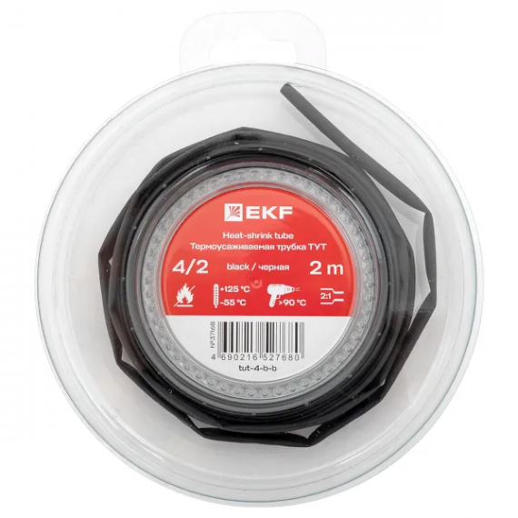 Фотография товара 'EKF tut-4-b-b Термоусаживаемая трубка ТУТ нг 4/2'