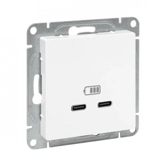 Фотография товара 'EKF UP1-SOW-2USBC Механизм розетки USB-C - 2шт, белый Эпика'