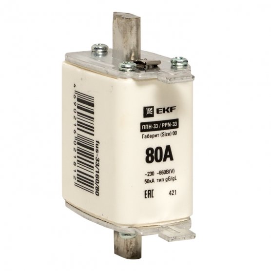 Фотография товара 'EKF fus-33/160/80 Плавкая вставка ППН-33 160/ 80А габарит 00'
