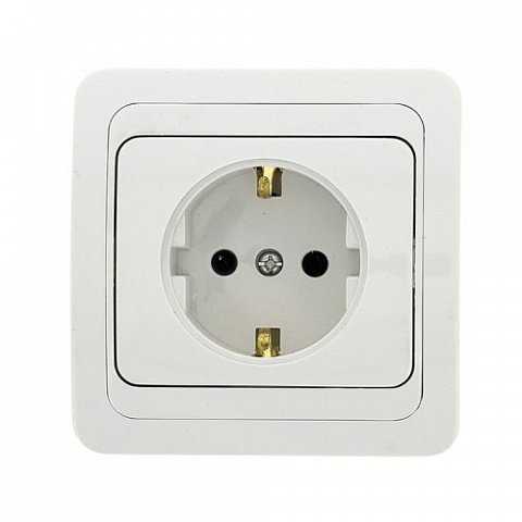 Фотография товара 'EKF Розетка 1-местная с заземлением 16А керамика PROxima EER16-028-10C'