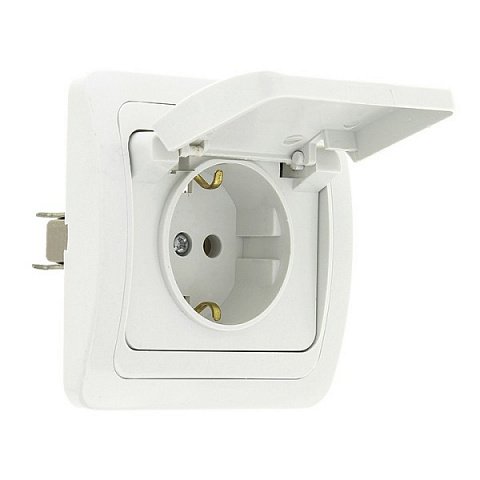 Фотография товара 'EKF Розетка 1-местная с заземлением и крышкой 16А PROxima EER16-029-10'