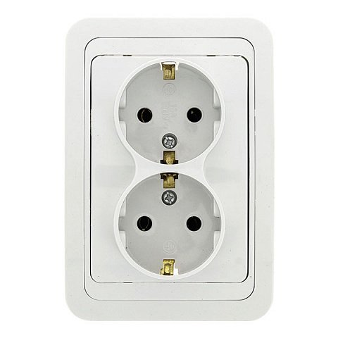 Фотография товара 'EKF Розетка 2-местная с заземлением 16А PROxima EER16-128-10'