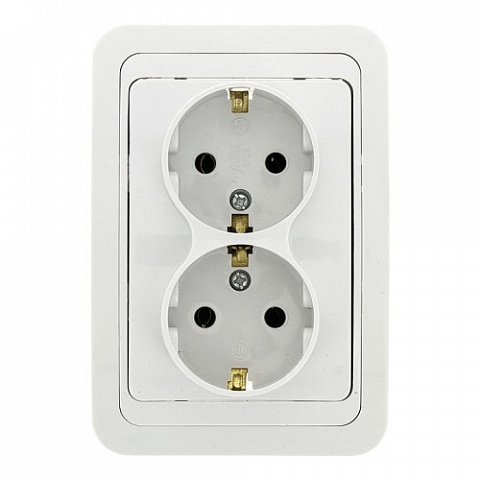 Фотография товара 'EKF Розетка 2-местная с заземлением 16А керамика PROxima EER16-128-10C'