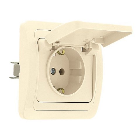 Фотография товара 'EKF Розетка 1-местная с заземлением и крышкой 16А PROxima EER16-029-20'