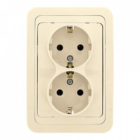 Фотография товара 'EKF Розетка 2-местная с заземлением 16А PROxima EER16-128-20'