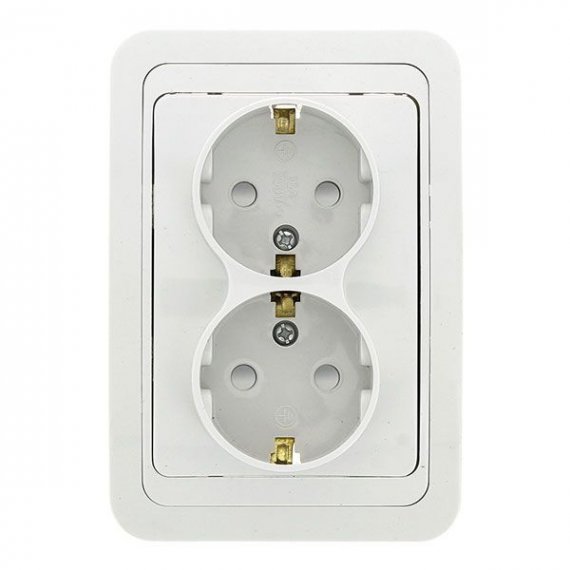 Фотография товара 'EKF Розетка 2-местная с заземлением 16А с защитной шторкой PROxima EER16-128-100'