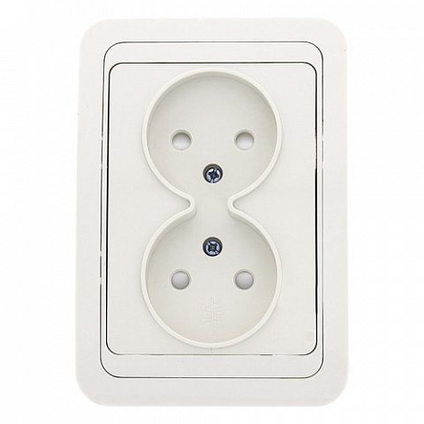 Фотография товара 'EKF Розетка 2-местная без заземления 10А с защитной шторкой PROxima EER10-102-100'