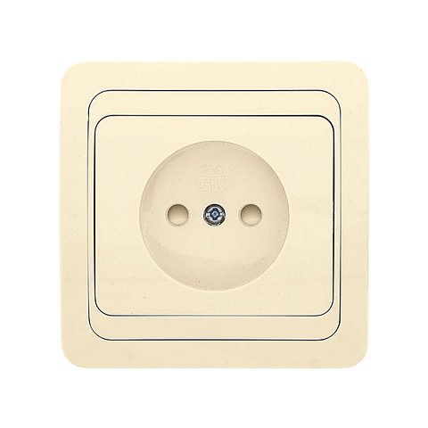 Фотография товара 'EKF Розетка 1-местная без заземления 10А с защитной шторкой PROxima EER10-022-200'