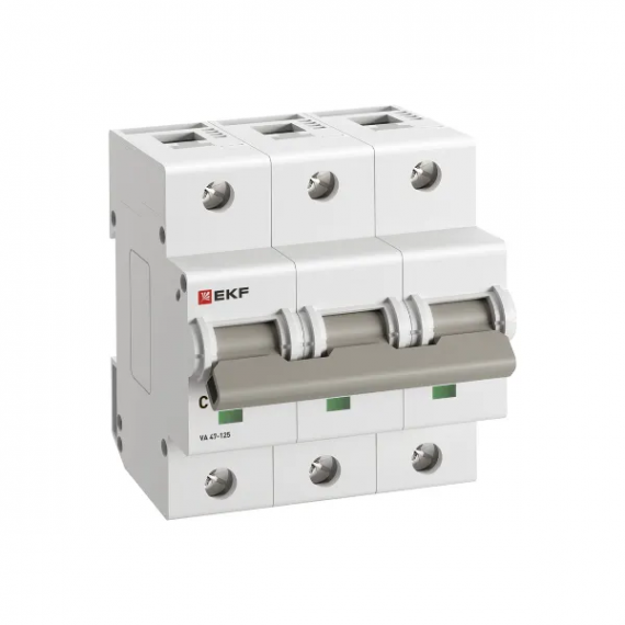 Фотография товара 'EKF mcb47125-3-20C Автоматический выключатель ВА 47-125 3P 20А (C) 15кА'