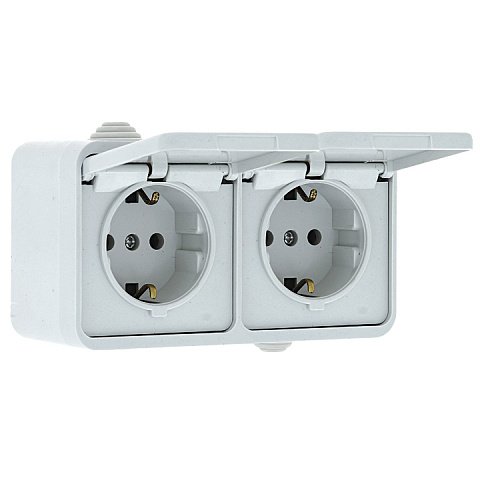 Фотография товара 'EKF Блок розетка-розетка 16А с крышкой IP44 PROxima EKRR16-050-10-440'