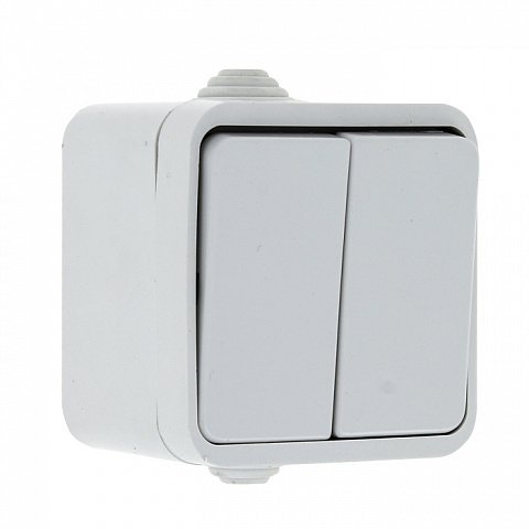 Фотография товара 'EKF Выключатель 2-клавишный 10А IP44 EKV10-023-10-44'