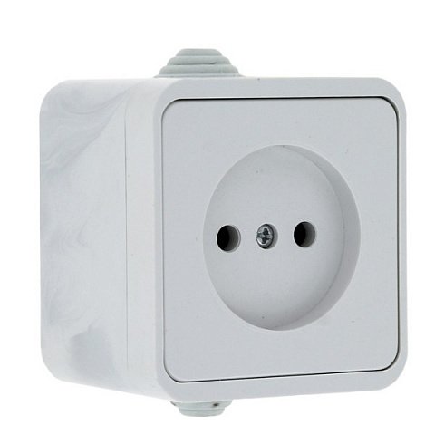 Фотография товара 'EKF Розетка 1-местная 10А без заземления IP44 EKR10-022-10-44'