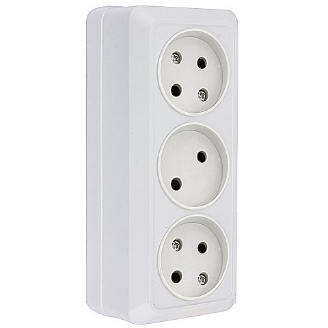 Фотография товара 'EKF Розетка 3-местная 10А без заземления ENR10-202-10'