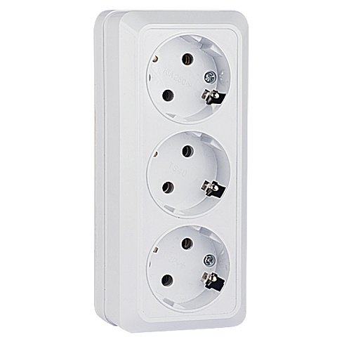 Фотография товара 'EKF Розетка 3-местная 16А с заземлением ENR16-228-10'