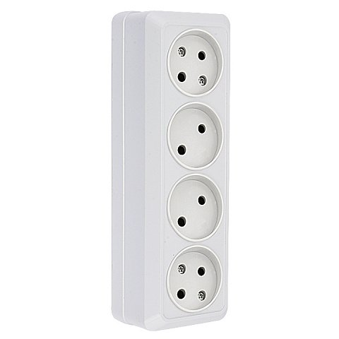 Фотография товара 'EKF Розетка 4-местная 10А без заземления ENR10-302-10'