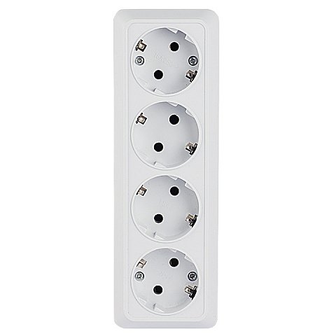 Фотография товара 'EKF Розетка 4-местная 16А с заземлением ENR16-328-10'