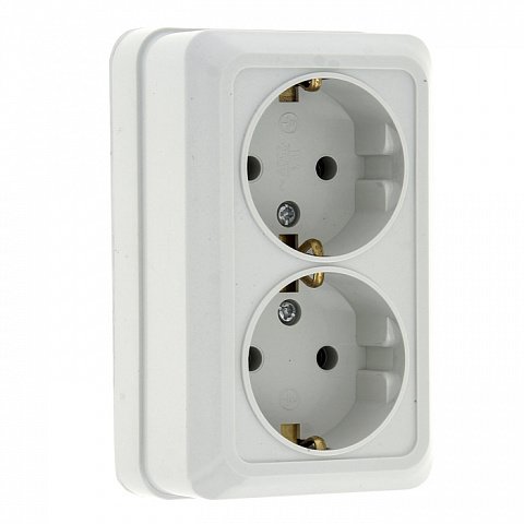 Фотография товара 'EKF Розетка 2-местная 16А с заземлением ENR16-128-10'