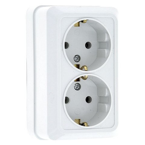 Фотография товара 'EKF Розетка 2-местная 16А с заземлением ENR16-128-10C'