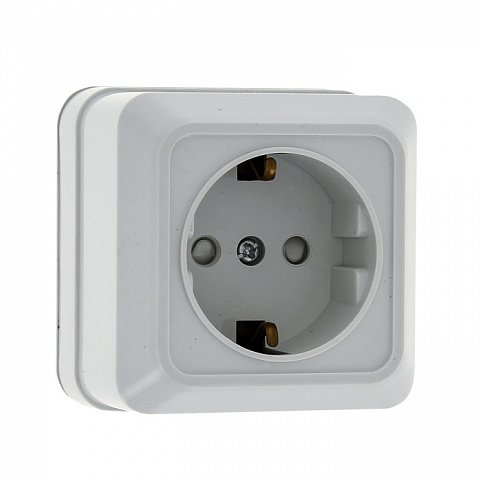 Фотография товара 'EKF Розетка 1-местная, 16А, с заземлением, с защитной шторкой ENR16-028-100'