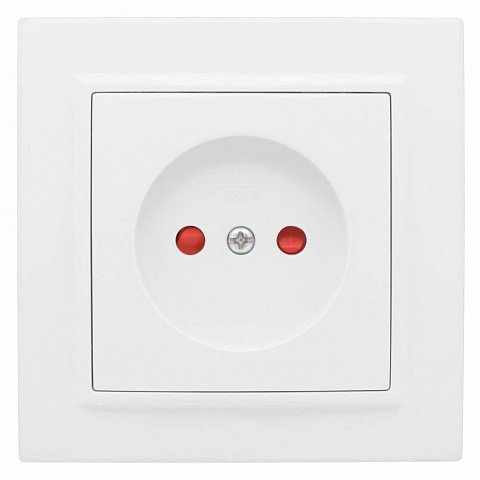 Фотография товара 'EKF Розетка 1-местная СП без заземления, 10 А, с защитной шторкой Basic ERR10-022-100'