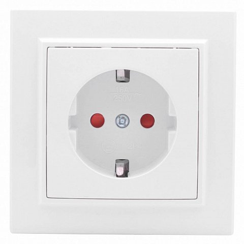 Фотография товара 'EKF Розетка 1-местная СП с заземлением 16А с защитной шторкой Basic ERR16-028-100'