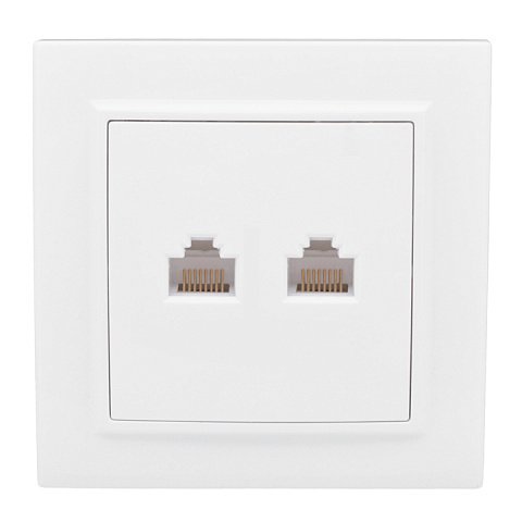 Фотография товара 'EKF Розетка RJ-45 2-местная СП Минск ERK02-035-10'