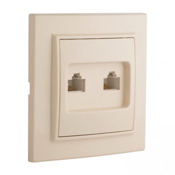 Фотография товара 'EKF Розетка RJ-45 2-местная СП ERK02-035-20'