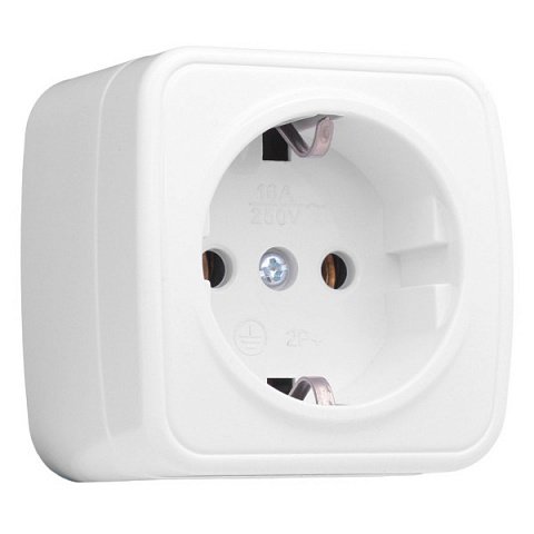 Фотография товара 'EKF Розетка 1-местная ОП 16А с заземлением Basic EGR16-028-10'