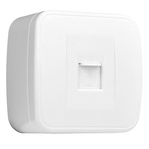 Фотография товара 'EKF Розетка RJ-45 1-местная, ОП 1А, 120В, Basic EGK01-035-10'