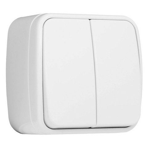 Фотография товара 'EKF Выключатель 2-клавишный ОП 10А Basic EGV10-023-10'