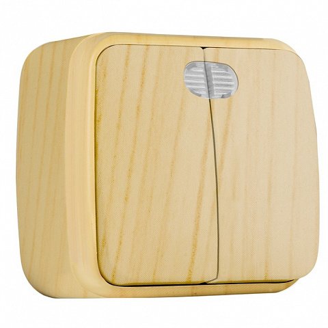 Фотография товара 'EKF Выключатель 2-клавишный ОП Минск 10А с индикатором EGV10-123-30'