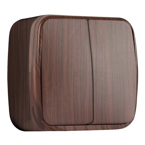 Фотография товара 'EKF Выключатель 2-клавишный ОП Минск 10А EGV10-023-40'