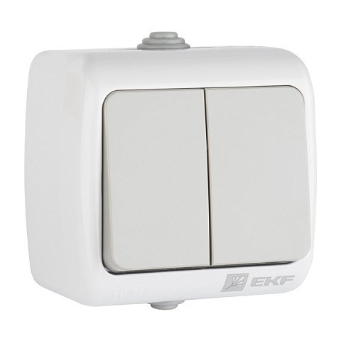Фотография товара 'EKF Выключатель 2-клавишный 10А IP54 EFV10-023-30-54'