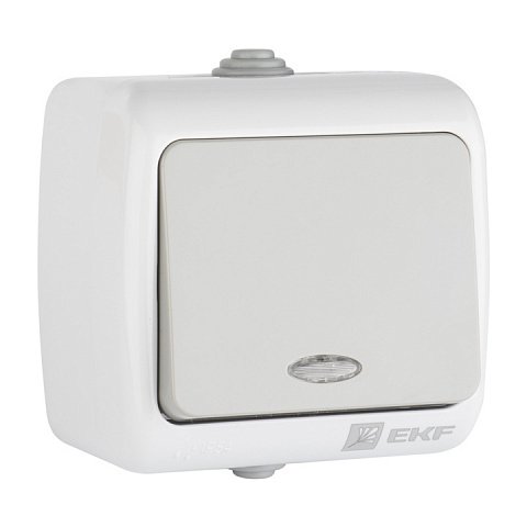 Фотография товара 'EKF Выключатель 1-клавишный с индикатором 10А IP54  EFV10-121-30-54'