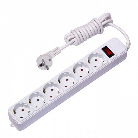 Фотография товара 'EKF Сетевой фильтр 6*3м 10А/2,2 кВт ПВС 3х0,75 Блокбастер PROxima UFP10-375-6-03'