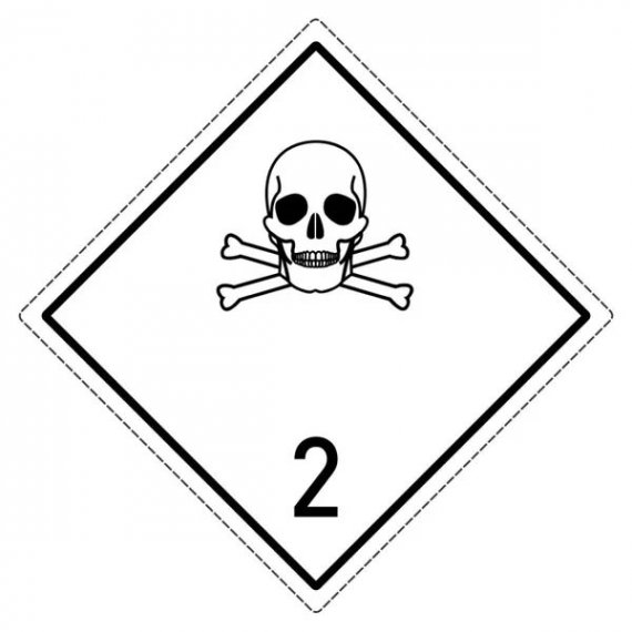 Фотография товара 'EKF an-7-2-2 Знак наклейка опасности 2.2 "Ядовитый газ" (250x250)'