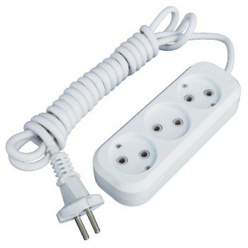 Фотография товара 'EKF Удлинитель Эксперт, 3 гнезда, 10А/2,2кВт без заземления ПВС 2х0,75 PROxima UBA10-275-3-02'