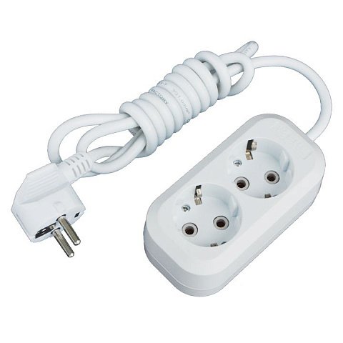 Фотография товара 'EKF Удлинитель Эксперт, 2 гнезда, 16А/3,5кВт с заземлением ПВС 3х1 PROxima UBA16-310-2-05'