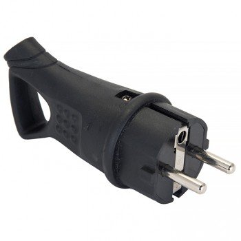 Фотография товара 'EKF Вилка угловая каучуковая с кольцом 230В 2P+PE 16A IP44 PROxima RPS-017-16-230-44'