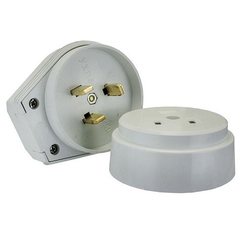 Фотография товара 'EKF Разъем РШ-ВШ 32А 250В 2P+PE (ОУ) пластиковый PROxima AS-250-O-01'