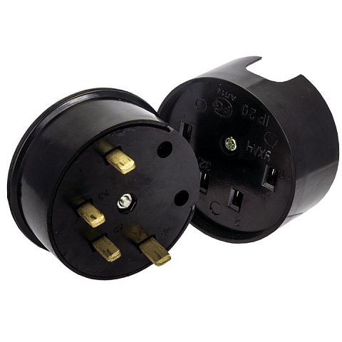 Фотография товара 'EKF Разъем РШ-ВШ 32А 380В 3P+PE (ОУ) карболитовый PROxima AS-380-O-04'