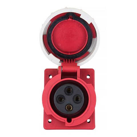 Фотография товара 'EKF Розетка стационарная внутренняя угловая 4142 3Р+РЕ 16А 380В IP67 PROxima ps-4142-16-380'