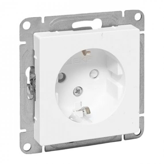 Фотография товара 'EKF UP1-SOW-111 Механизм розетки, 16А, с заземлением, со шторками, белый Эпика'