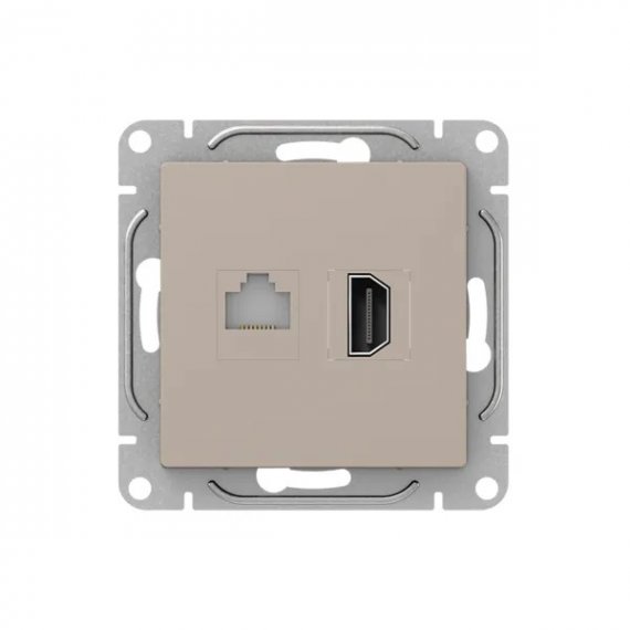 Фотография товара 'EKF UP1-SOI-HDMI-RJ45 Механизм розетки HDMI+RJ45 (cat5), кремовый Эпика'