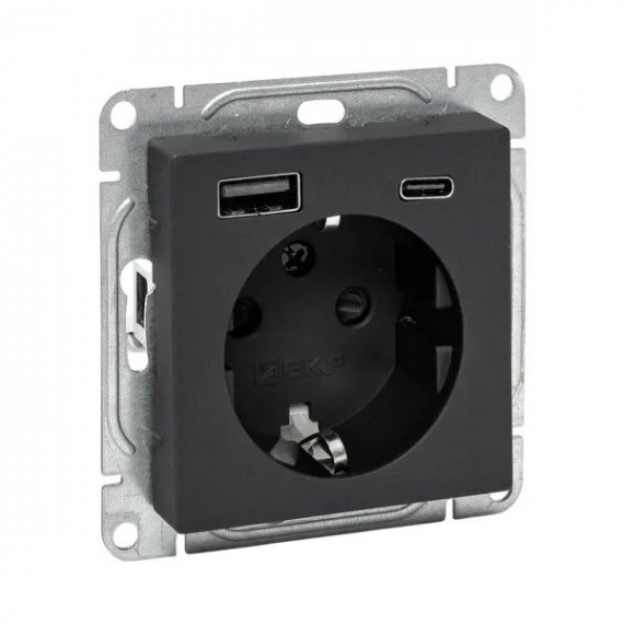 Фотография товара 'EKF UP1-SOB-111-USBA+USBC Механизм розетки с USB-A+С - 2шт, 16А'