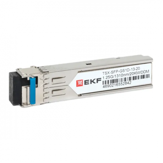 Фотография товара 'EKF TSX-SFP-GS1D-13-20 SFP модуль 1,25 Гбит одинарное одномодовое оптоволокно передача 1310нм'