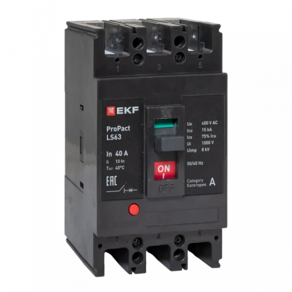 Фотография товара 'EKF mccb-63-15-3-40-ls Автоматический выключатель LS63 15кА 3P 40А'