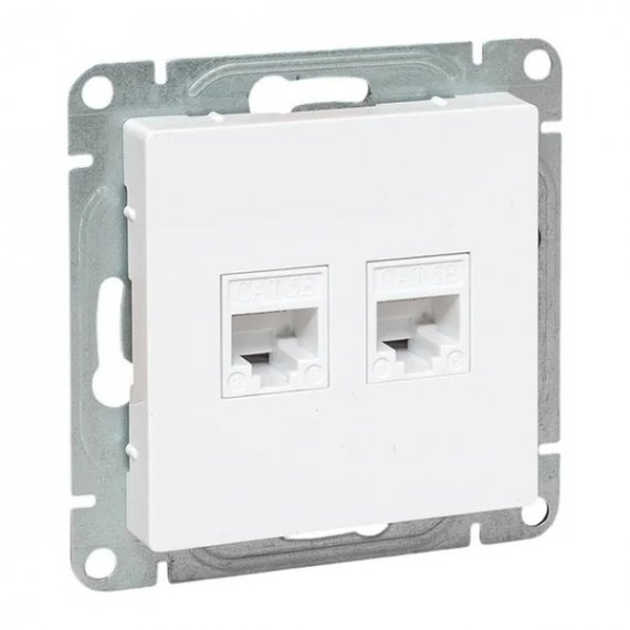 Фотография товара 'EKF UP1-SOW-2RJ45-5 Механизм розетки RJ45 - 2шт, (cat5), белый Эпика'