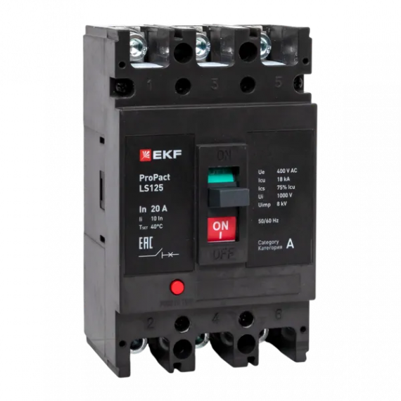 Фотография товара 'EKF mccb-125-18-3-20-ls Автоматический выключатель LS125 18кА 3P 20А'