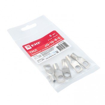 Фотография товара 'EKF Наконечник силовой медный луженый JG-16-8-6 (ТМЛ) jg-16-8-6r'